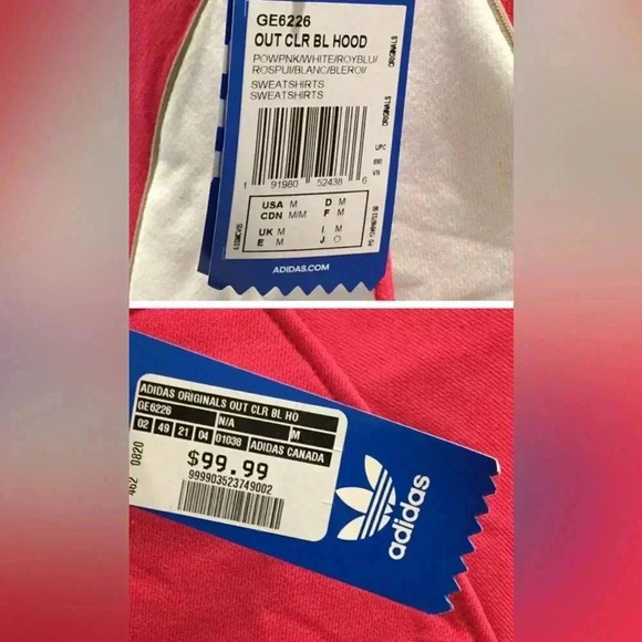 SOLD NWT ADIDAS. Hoody, sweatshirt, sweater,classic LOGO vibrant colors MEDIUM - Picture 2 of 10